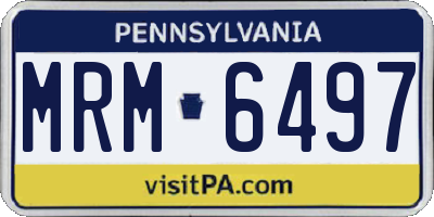 PA license plate MRM6497
