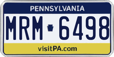 PA license plate MRM6498