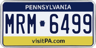PA license plate MRM6499
