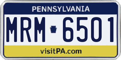 PA license plate MRM6501