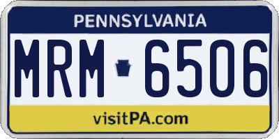 PA license plate MRM6506