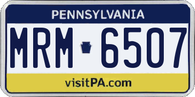 PA license plate MRM6507