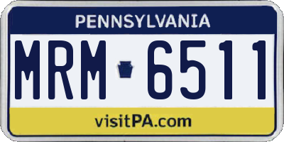 PA license plate MRM6511
