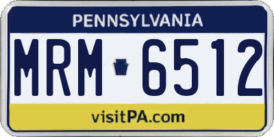 PA license plate MRM6512