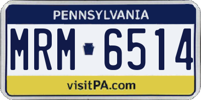 PA license plate MRM6514