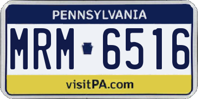 PA license plate MRM6516