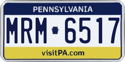 PA license plate MRM6517