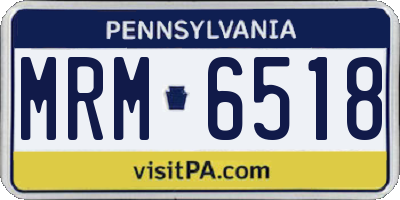PA license plate MRM6518