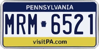 PA license plate MRM6521