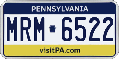 PA license plate MRM6522