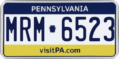 PA license plate MRM6523