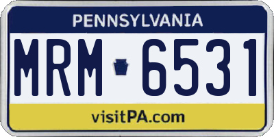 PA license plate MRM6531