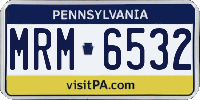 PA license plate MRM6532