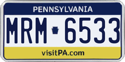 PA license plate MRM6533
