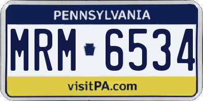 PA license plate MRM6534