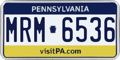 PA license plate MRM6536
