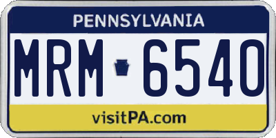 PA license plate MRM6540