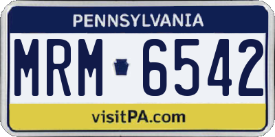 PA license plate MRM6542