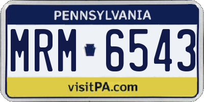 PA license plate MRM6543