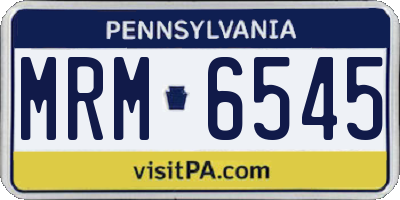 PA license plate MRM6545