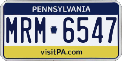 PA license plate MRM6547