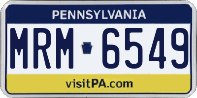 PA license plate MRM6549
