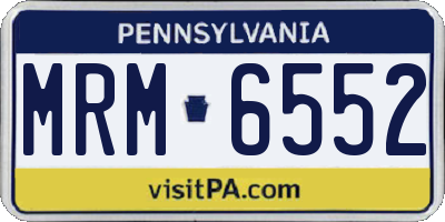 PA license plate MRM6552