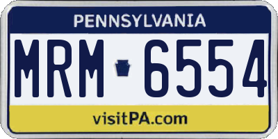 PA license plate MRM6554