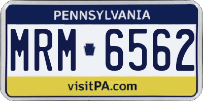 PA license plate MRM6562