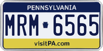 PA license plate MRM6565