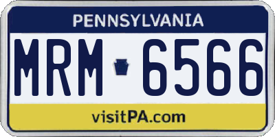 PA license plate MRM6566