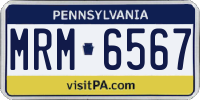 PA license plate MRM6567