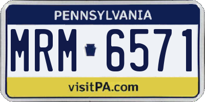 PA license plate MRM6571