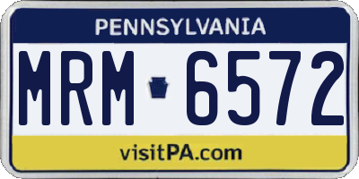 PA license plate MRM6572