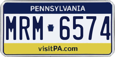 PA license plate MRM6574
