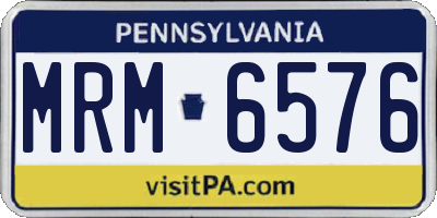 PA license plate MRM6576