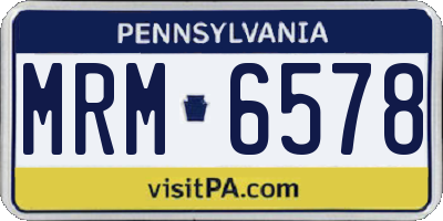 PA license plate MRM6578