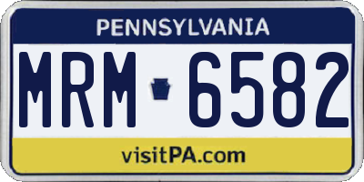 PA license plate MRM6582