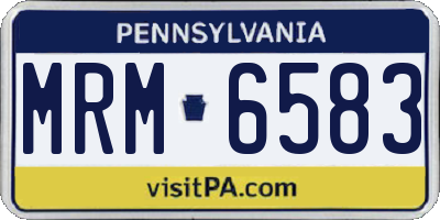 PA license plate MRM6583