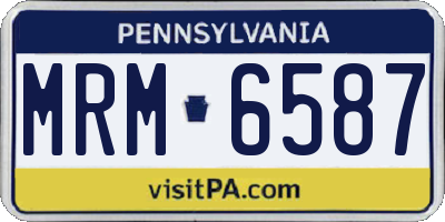 PA license plate MRM6587