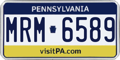 PA license plate MRM6589