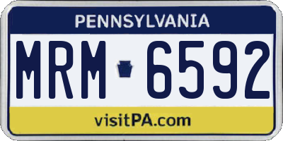 PA license plate MRM6592