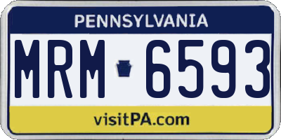 PA license plate MRM6593