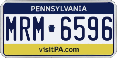 PA license plate MRM6596