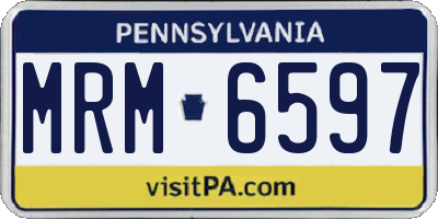 PA license plate MRM6597