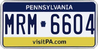 PA license plate MRM6604