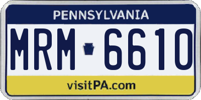 PA license plate MRM6610