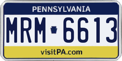 PA license plate MRM6613