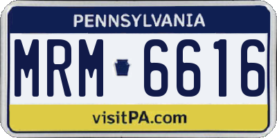 PA license plate MRM6616