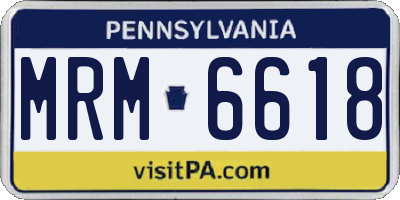 PA license plate MRM6618